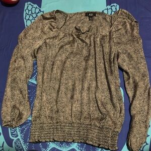 AGB Black and Cream Patterned Top